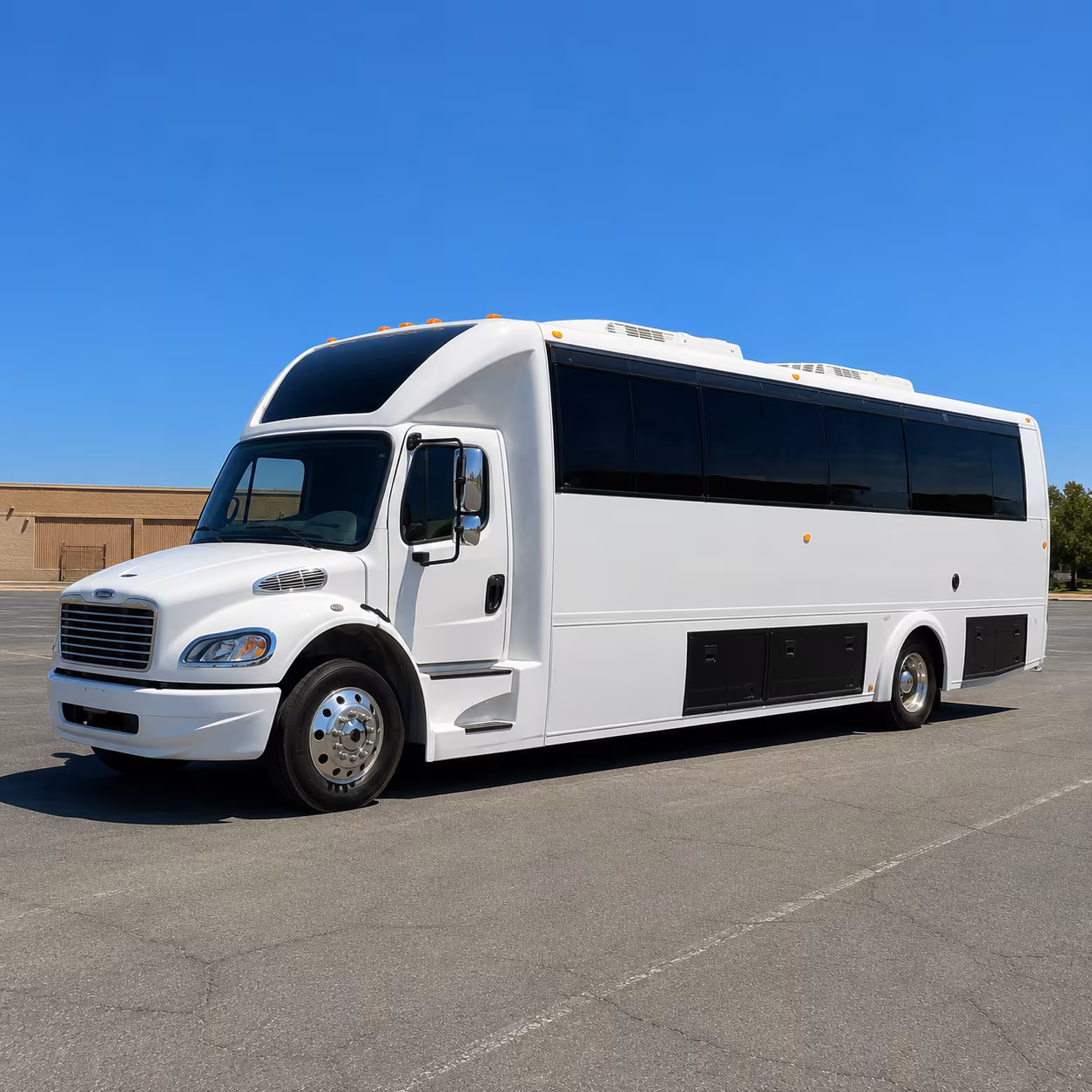 Passenger seating aboard a party bus rental serving Orange