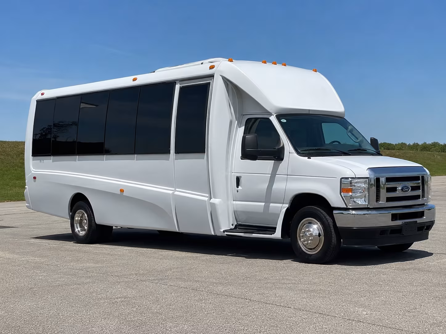 Orange Bachelor & Bachelorette Transportation party bus exterior