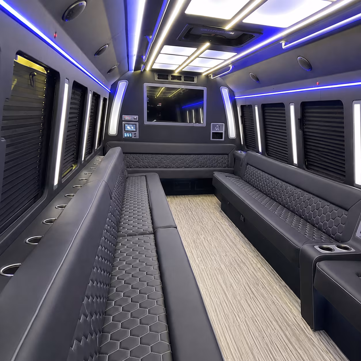 Orange Bachelor & Bachelorette Transportation party bus exterior
