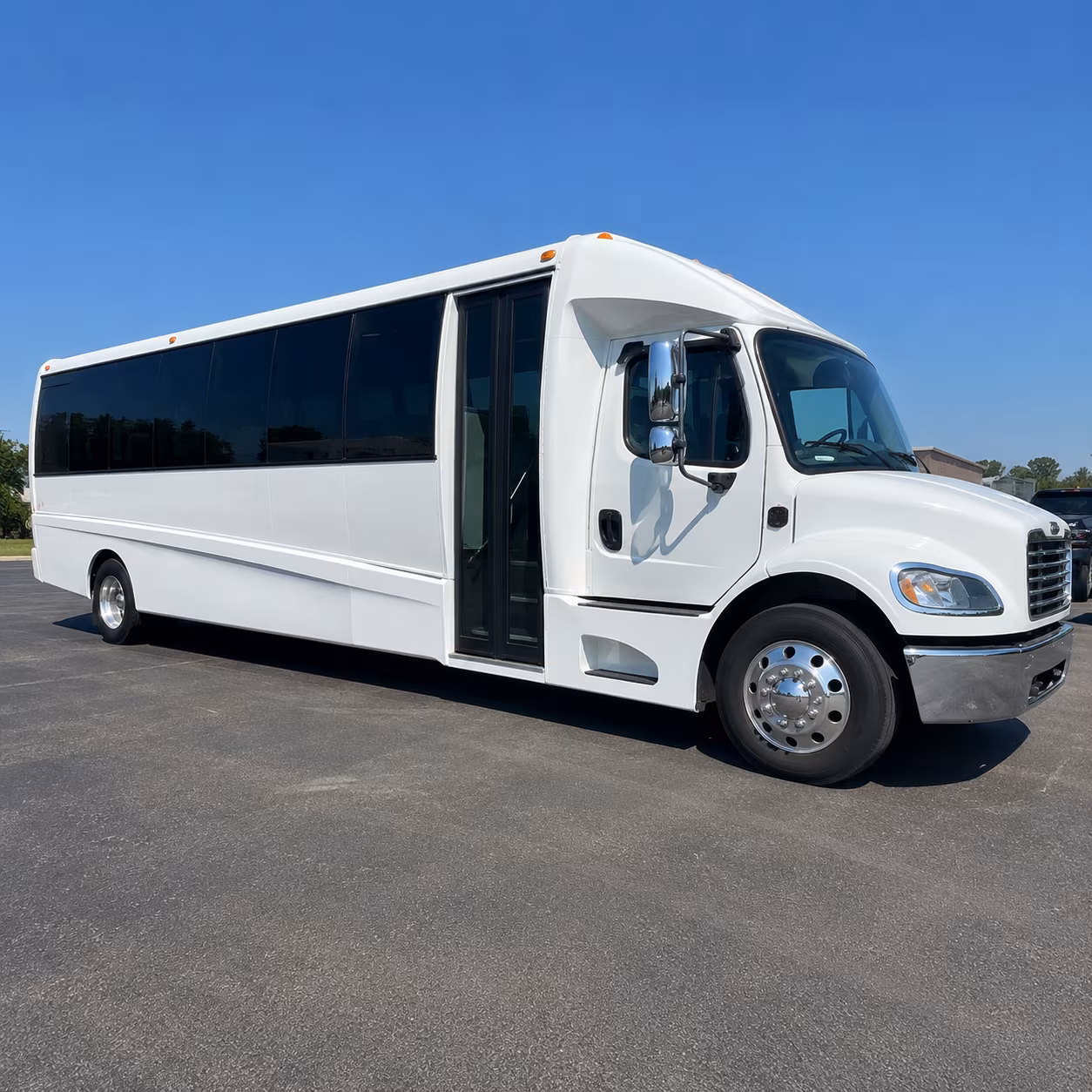Orange School Event Transportation party bus exterior