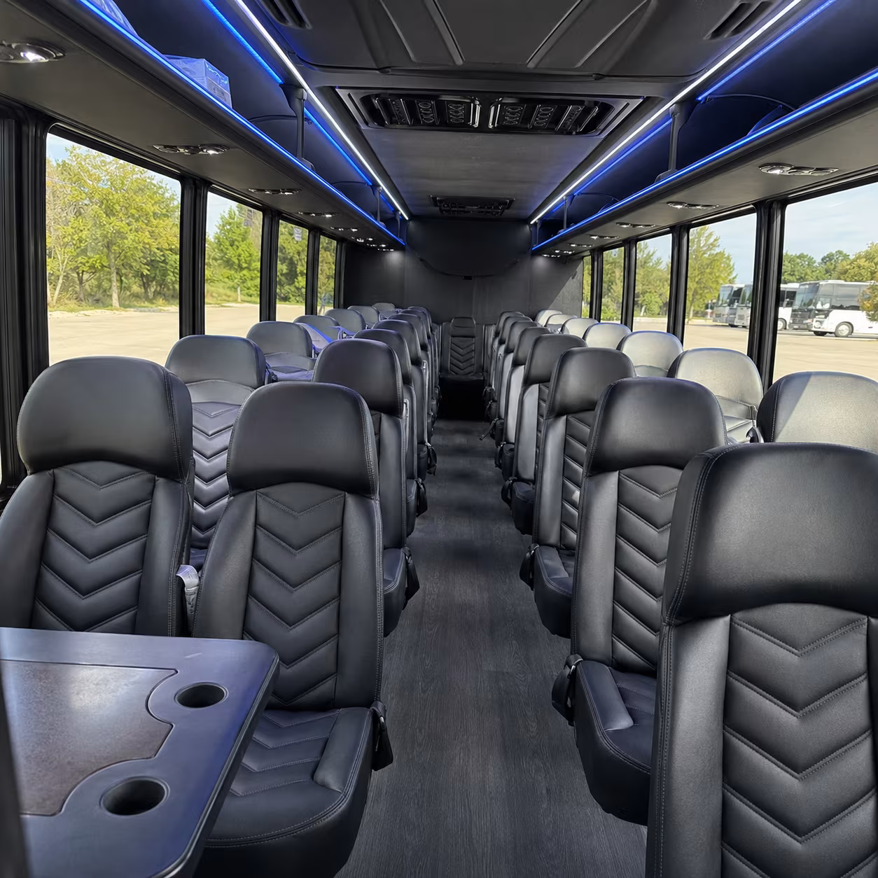 Orange School Event Transportation party bus exterior