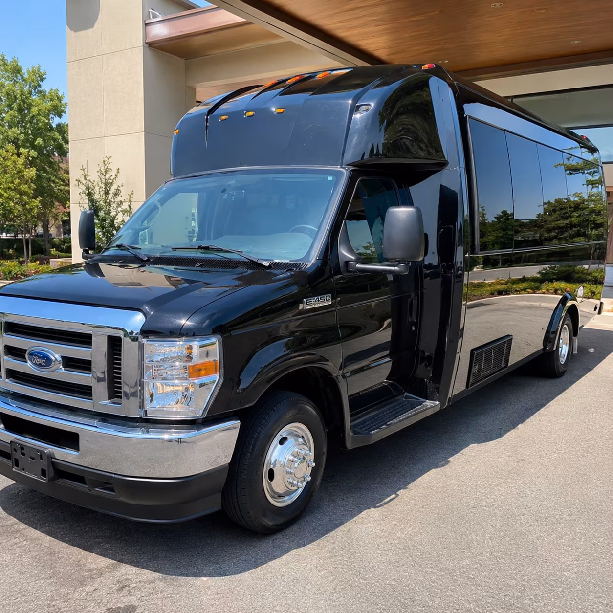 Orange Sporting Event Transportation party bus exterior
