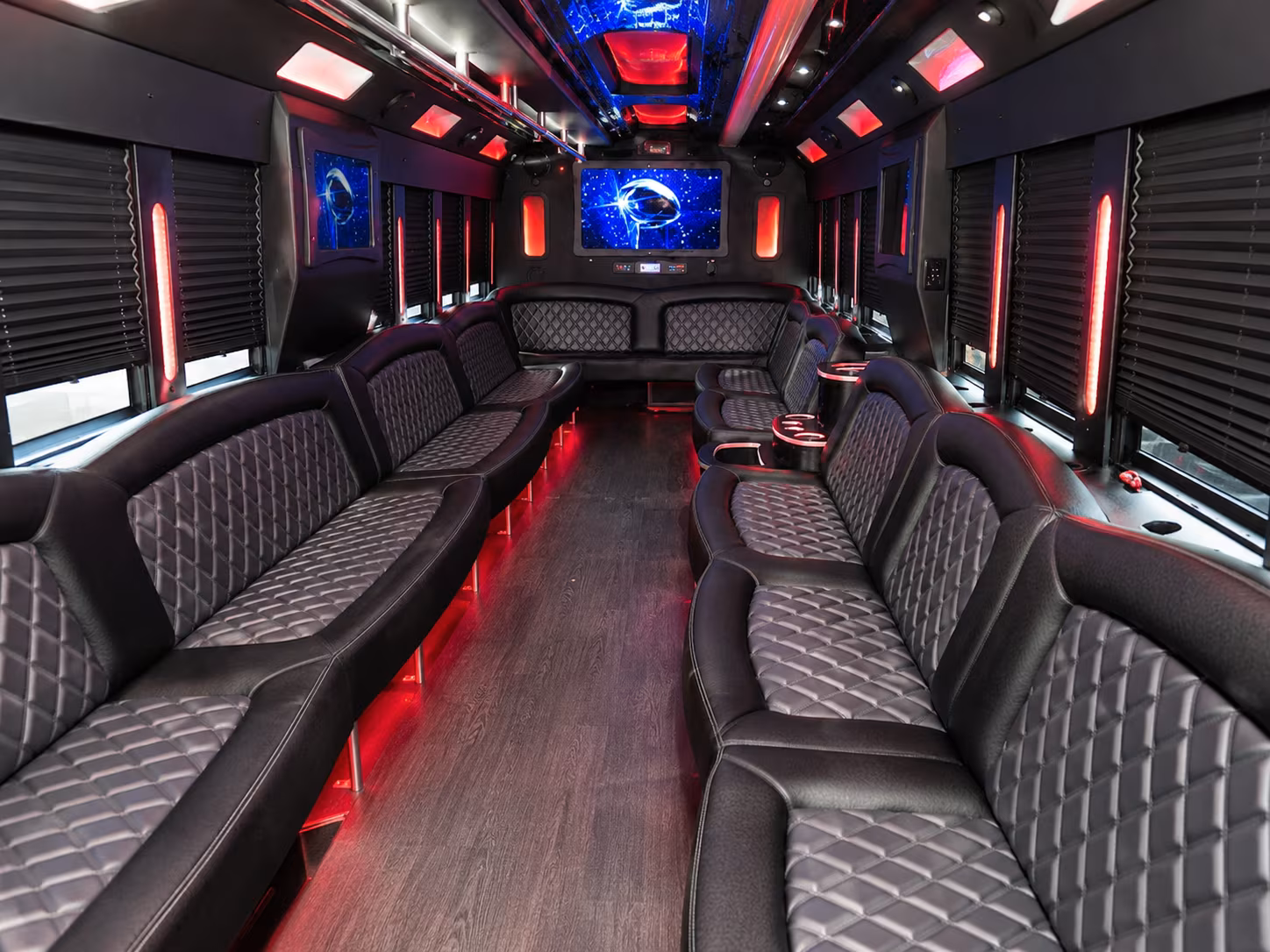 Orange Sporting Event Transportation party bus exterior