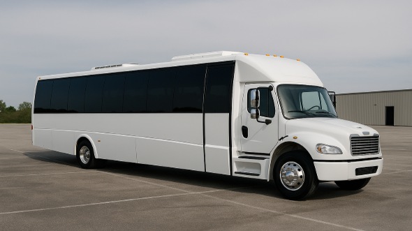 Exterior of Charter Bus Company Irvine's 20 Passenger Party Bus in Irvine