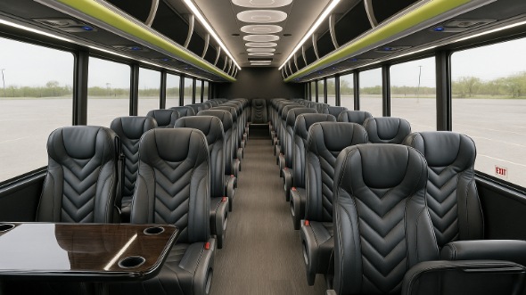 Interior of Charter Bus Company Orange's 25 Passenger Mini Bus in Orange