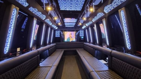 25 passenger party bus interior