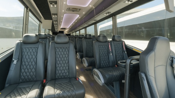 Interior of Charter Bus Company Orange's 28 Passenger Minibus in Orange