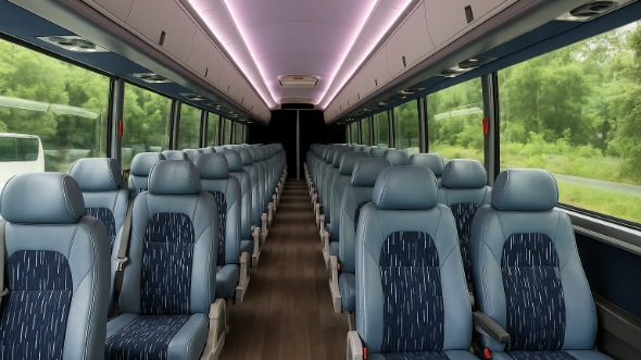 Interior of Charter Bus Company Orange's 30 Passenger Minibus in Orange
