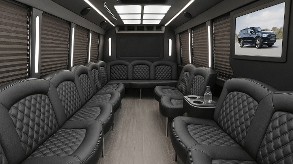 Interior of Charter Bus Company Anaheim's 30 Passenger Party Bus in Anaheim