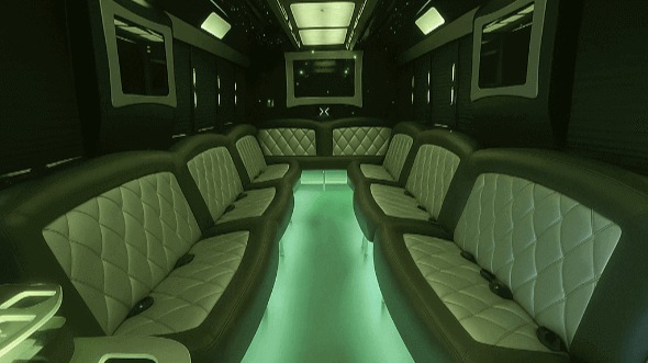 Interior of Charter Bus Company Placentia's 30 Passenger Party Bus in Placentia