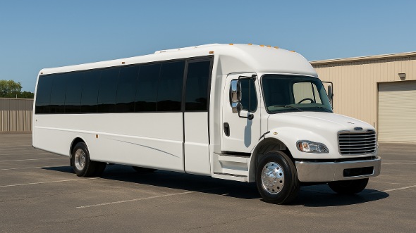 Exterior of Charter Bus Company Placentia's 30 Passenger Party Bus in Placentia
