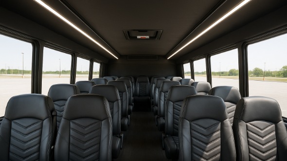 Interior of Charter Bus Company Orange's 35 Passenger Mini Bus in Orange