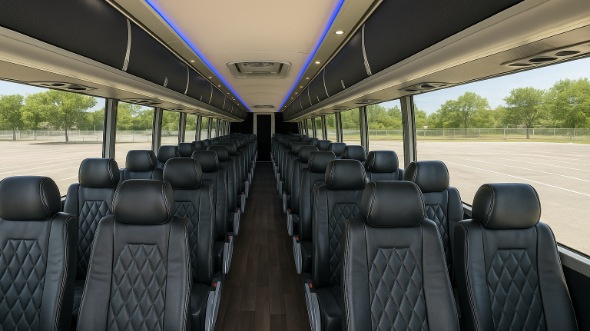 Interior of Charter Bus Company Orange's 40 Passenger Charter Bus in Orange