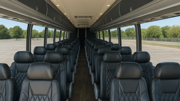 Interior of Charter Bus Company Orange's 44 Passenger Charter Bus in Orange