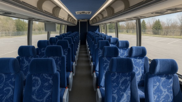 Interior of Charter Bus Company Orange's 46 Passenger Charter Bus in Orange