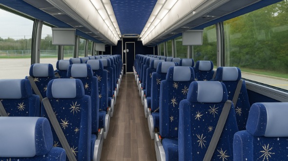 Interior of Charter Bus Company Orange's 48 Passenger Charter Bus in Orange