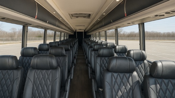 Interior of Charter Bus Company Orange's 51 Passenger Charter Bus in Orange