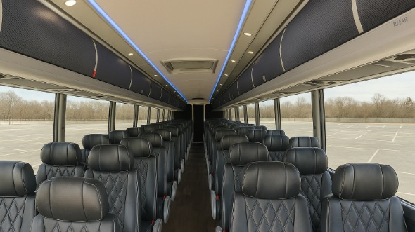 Interior of Charter Bus Company Orange's 54 Passenger Charter Bus in Orange