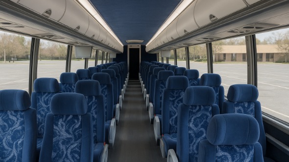 Interior of Charter Bus Company Orange's 55 Passenger Charter Bus in Orange