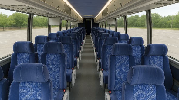 Interior of Charter Bus Company Orange's 56 Passenger Charter Bus in Orange