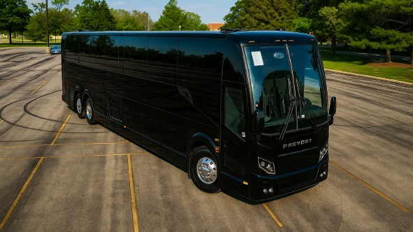 orange wedding transportation charter bus rental